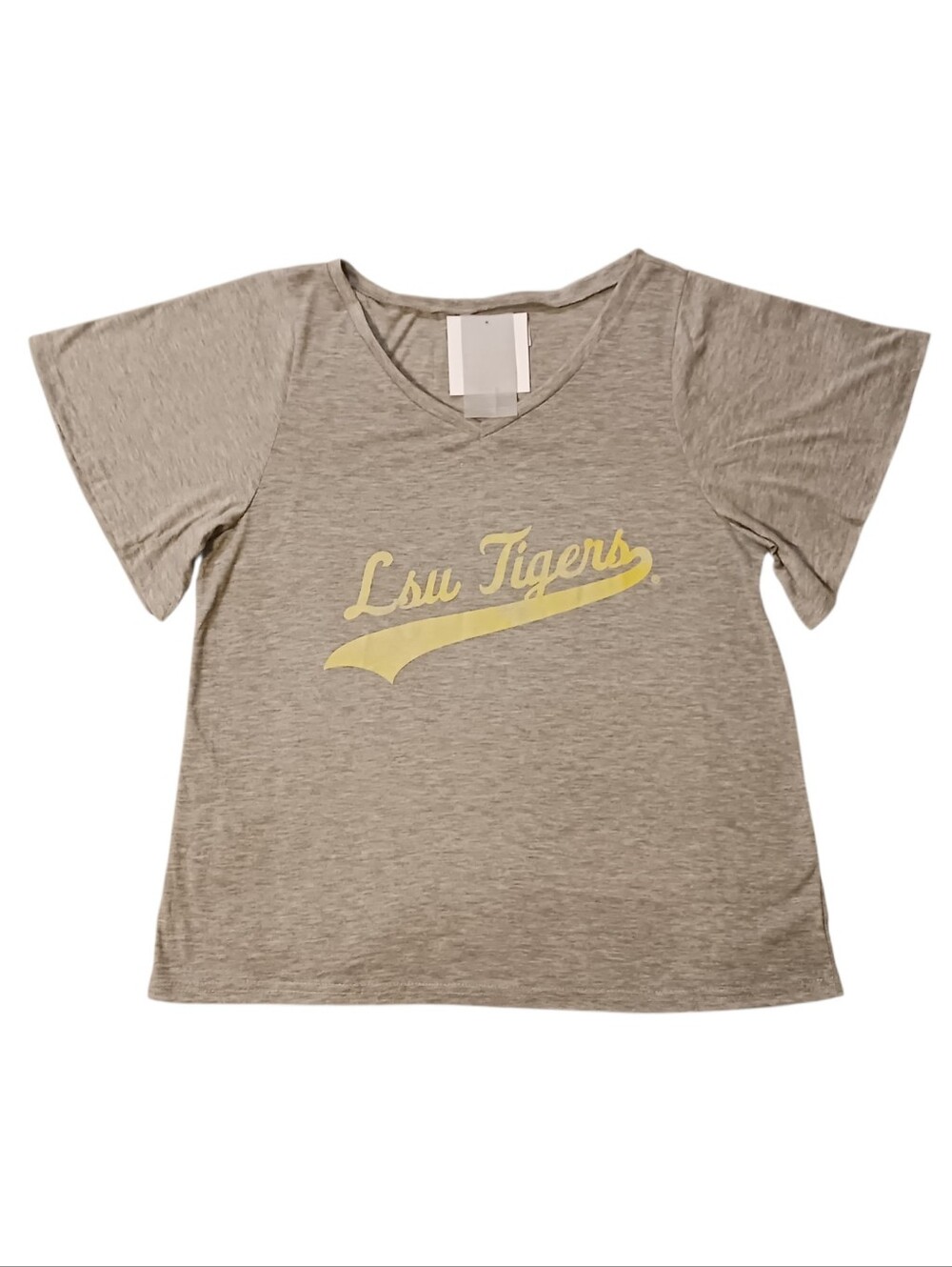 Womens LSU Tigers x Gameday Couture Vintage Script Logo V-Neck Tee
